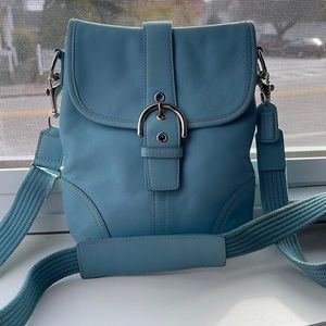 Baby Blue COACH leather crossbody bag